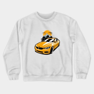 Yellow F82 F32 Coupe In Mountains Crewneck Sweatshirt